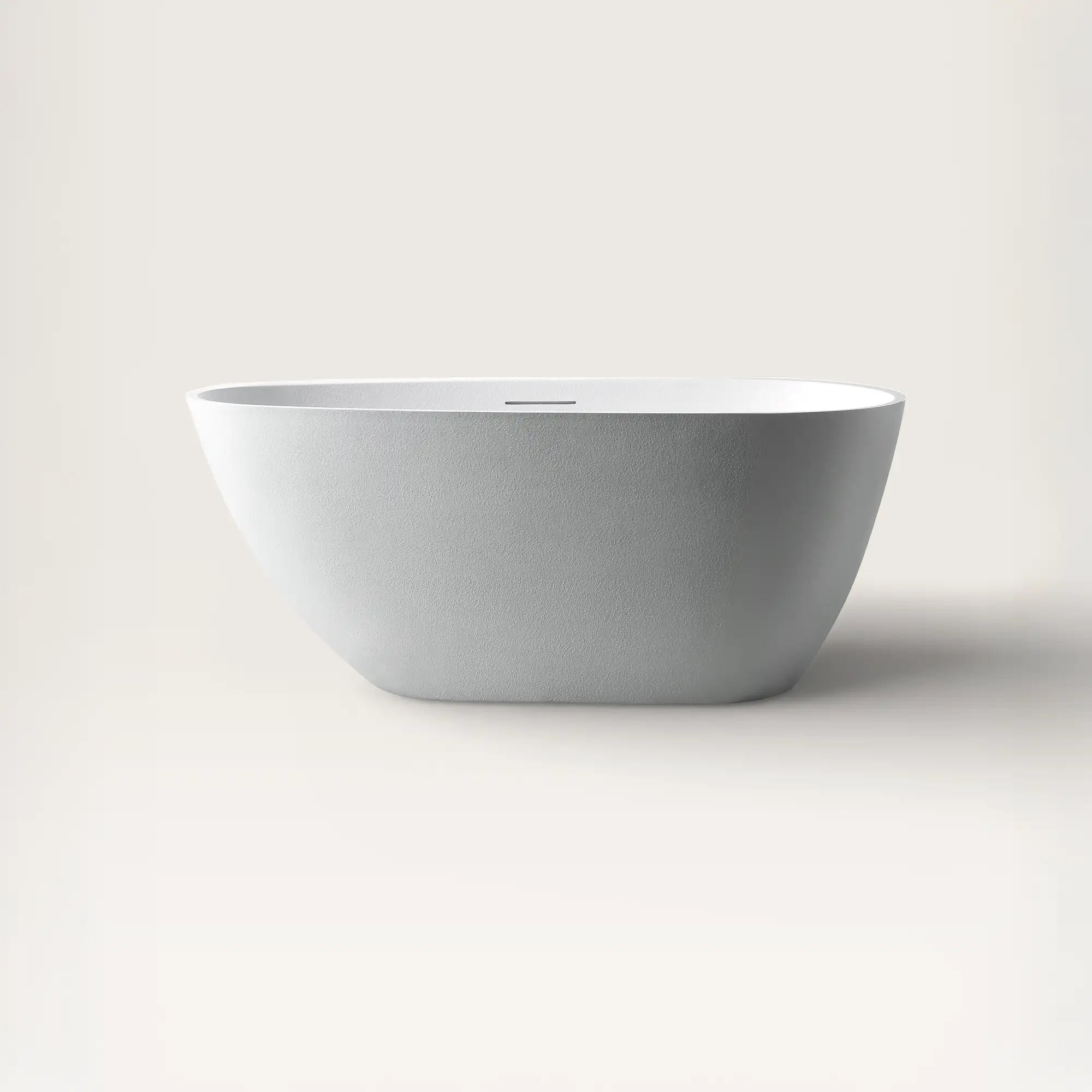 Front view of the ARIA Freestanding Bath 1500mm in cream