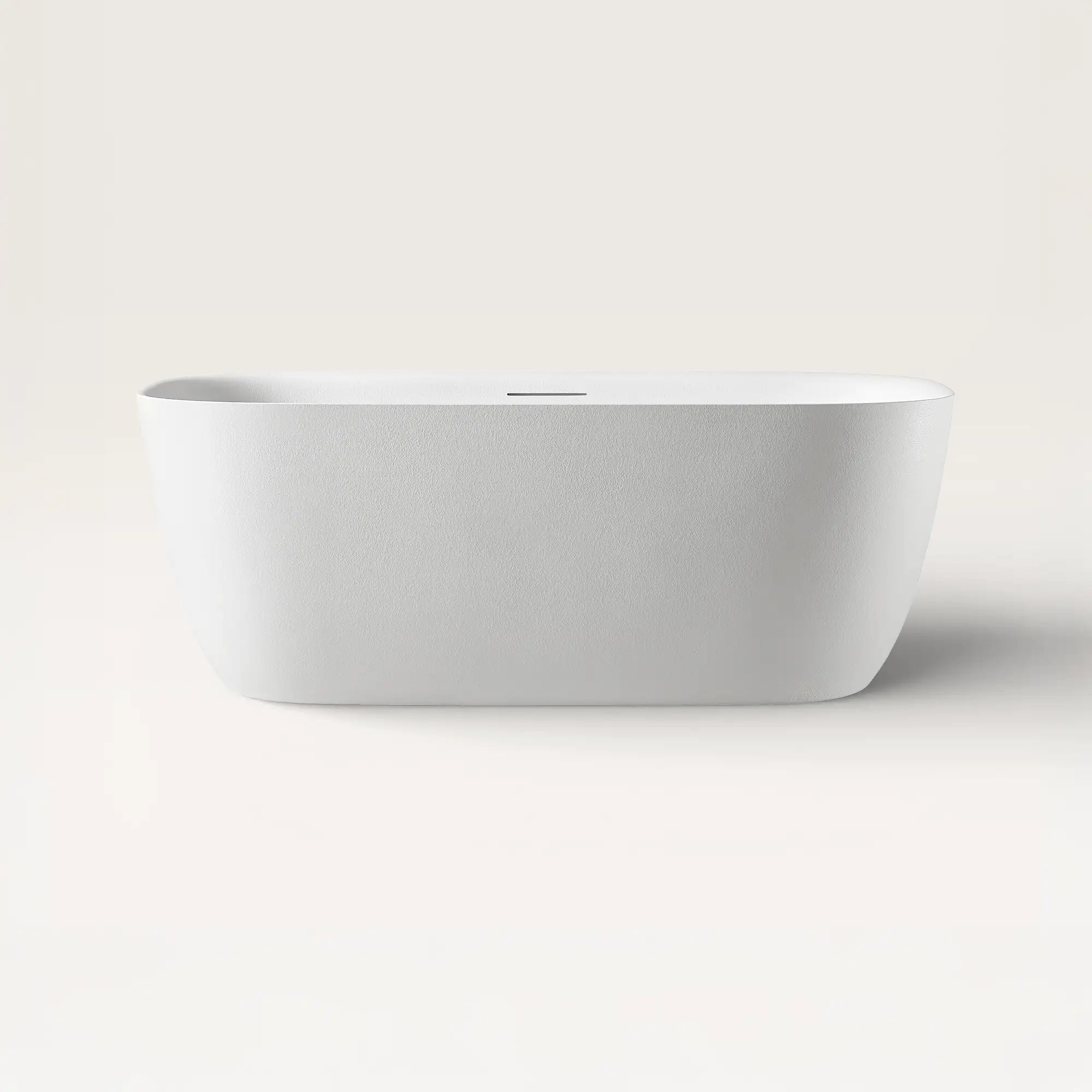 Front view of the Linea freestanding bath in white
