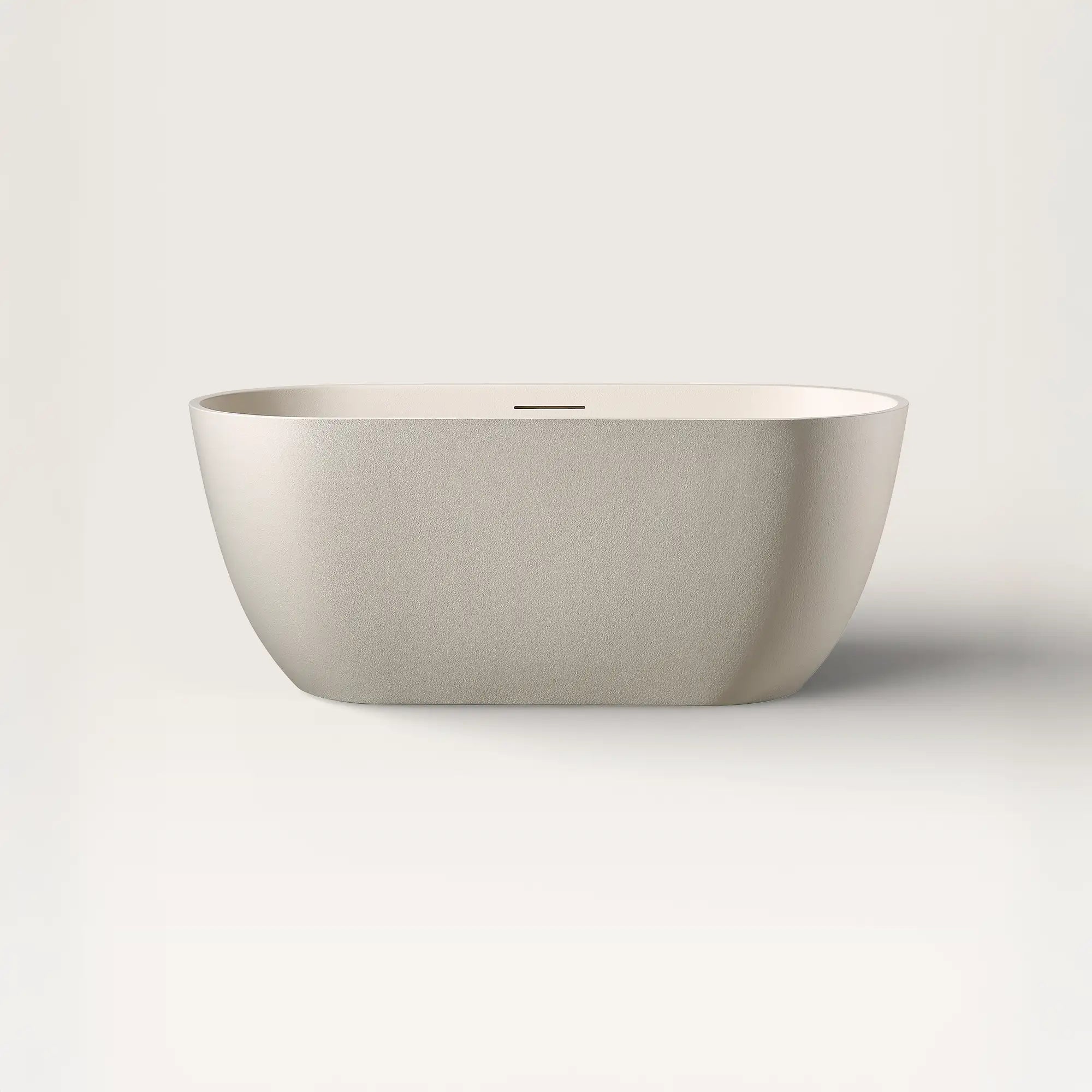 Front view of the EQUA Freestanding Bath 1500mm in cream