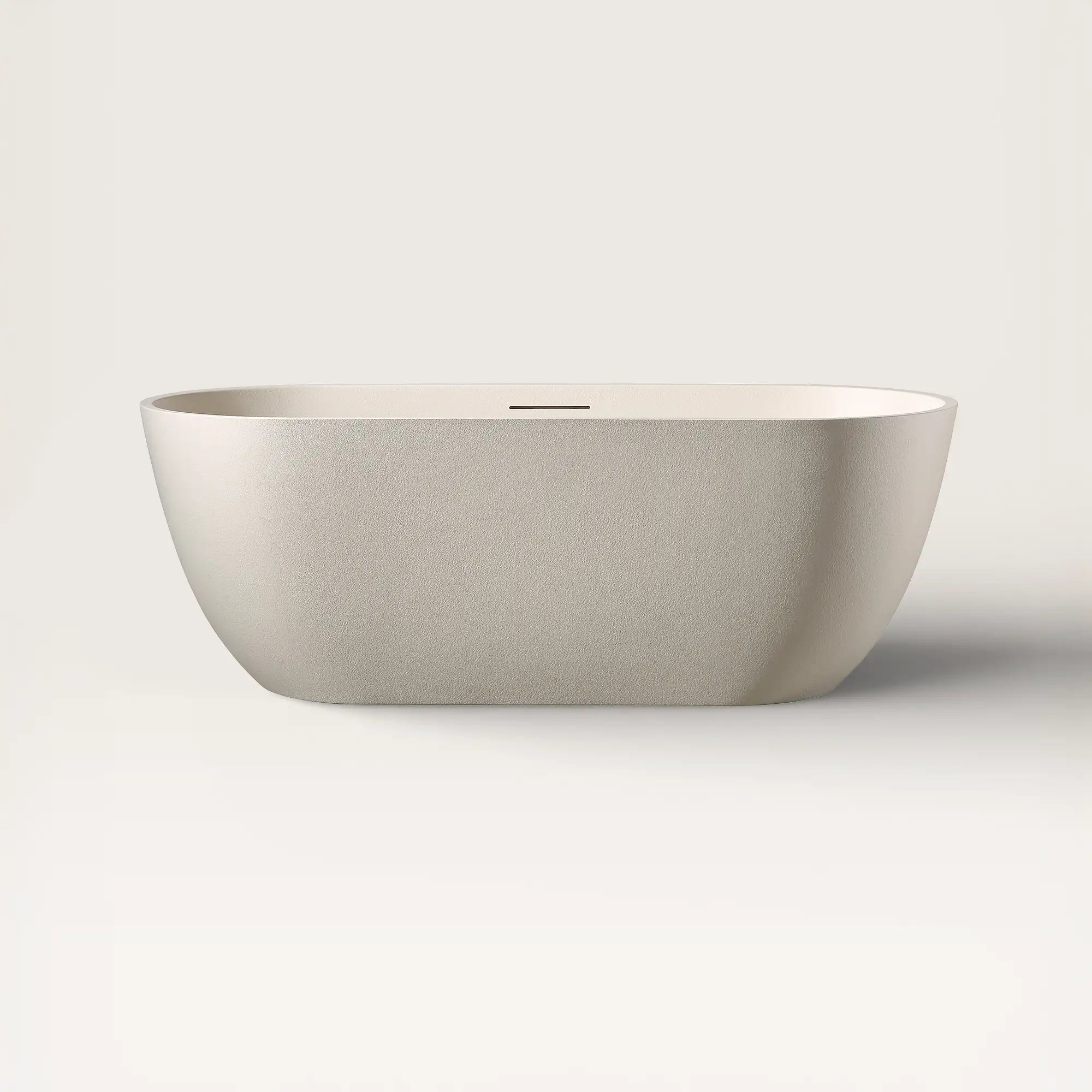 Front view of the EQUA Freestanding Bath 1700mm in cream