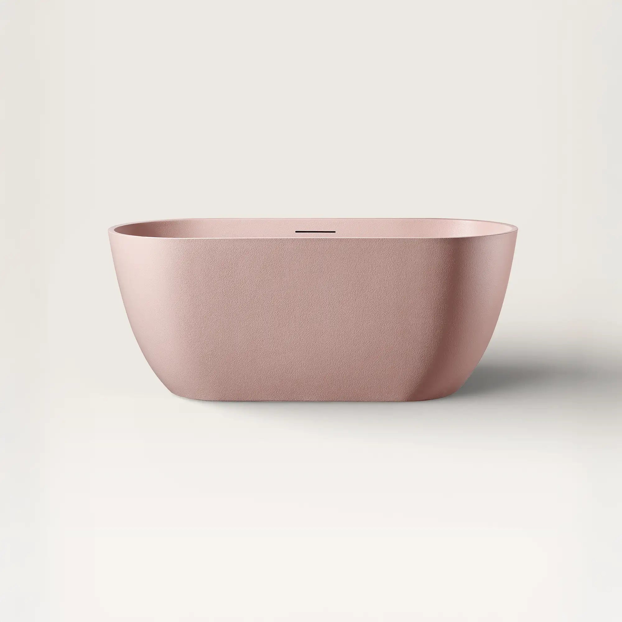Front view of the EQUA Freestanding Bath 1500mm in pink