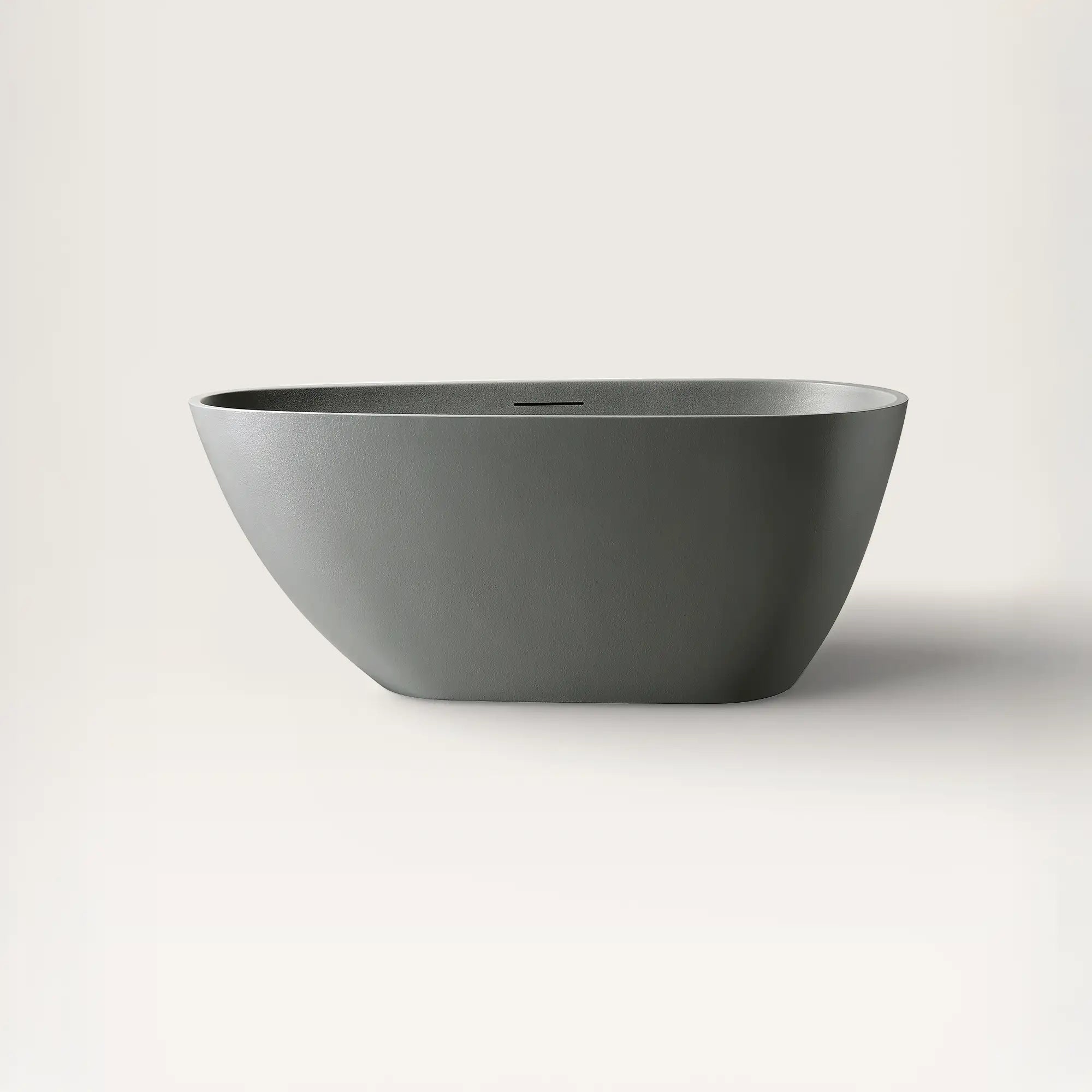 Front view of the ARIA Freestanding Bath 1500mm in cement-grey