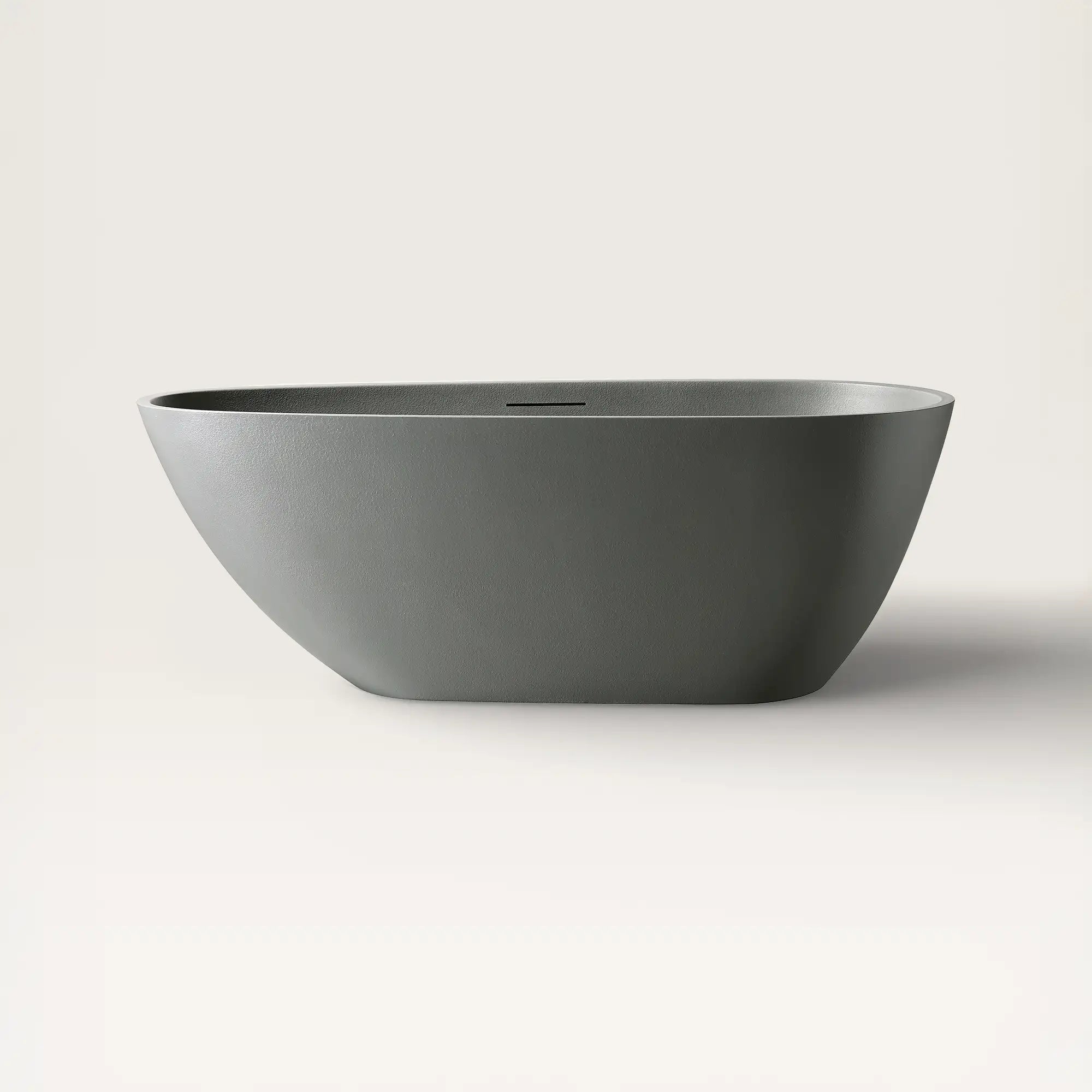 Front view of the ARIA Freestanding Bath 1700mm in cement-grey