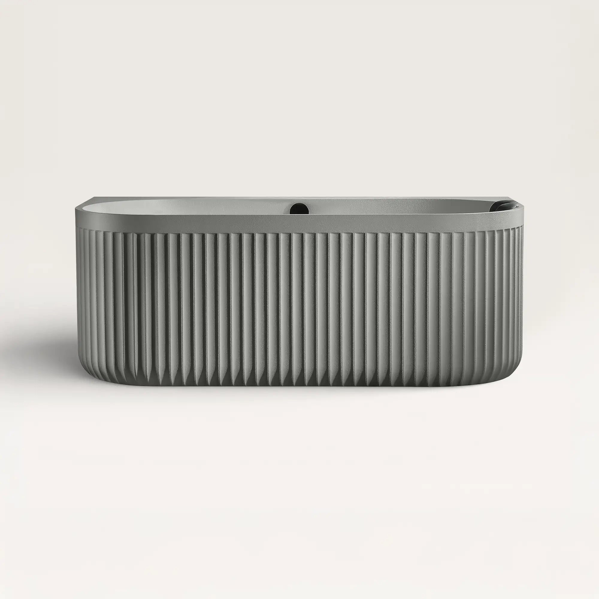 Front view of the DORIA Back-to-wall Bath in cement-grey