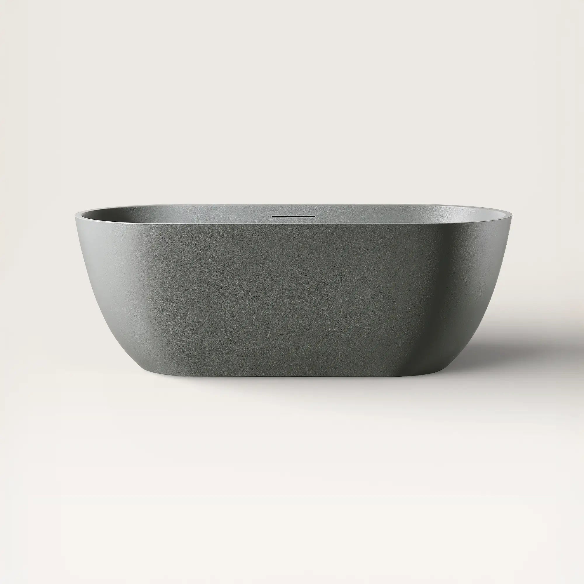 Front view of the EQUA Freestanding Bath 1700mm in cement-grey