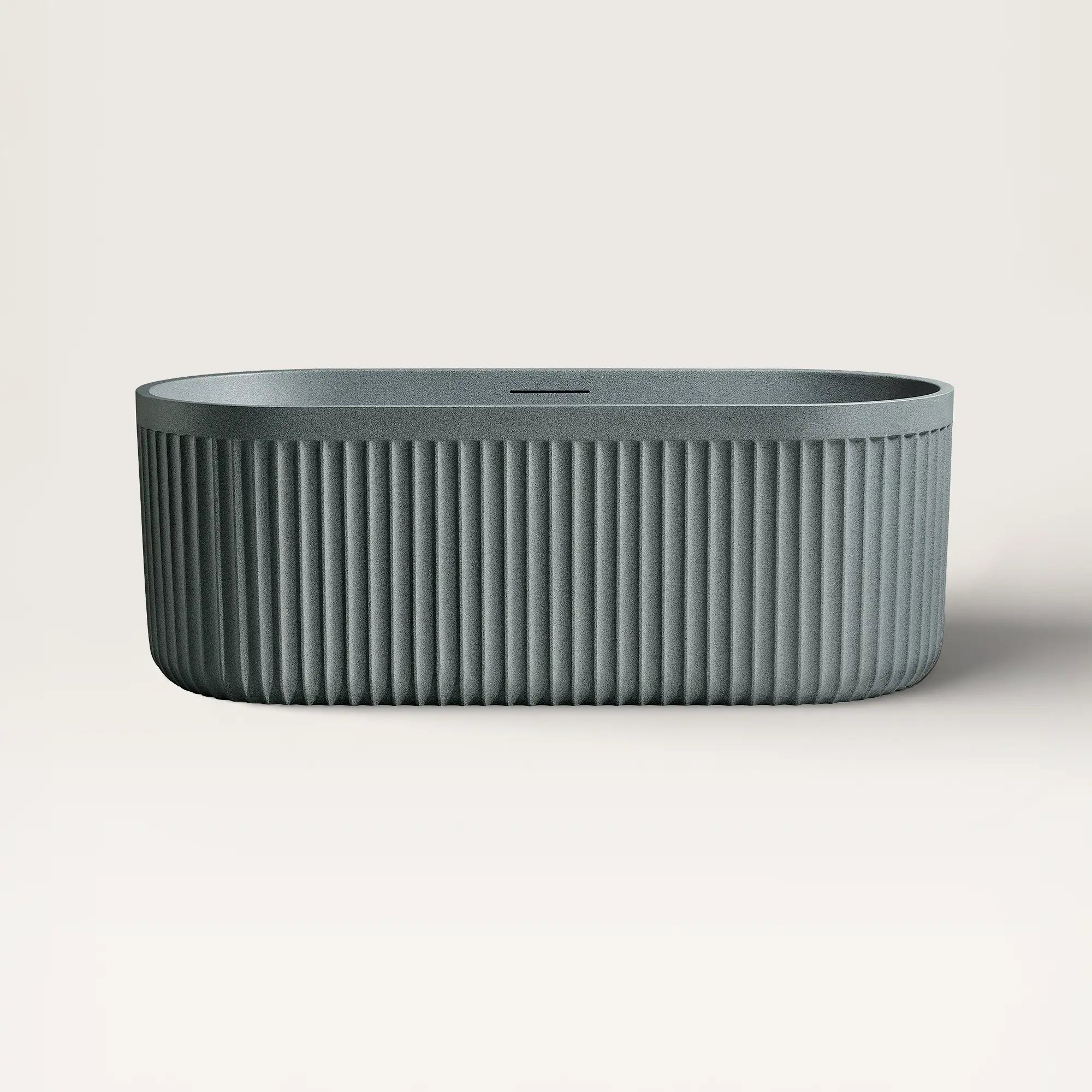 Front view of the DORIA Freestanding Bath in granite-grey