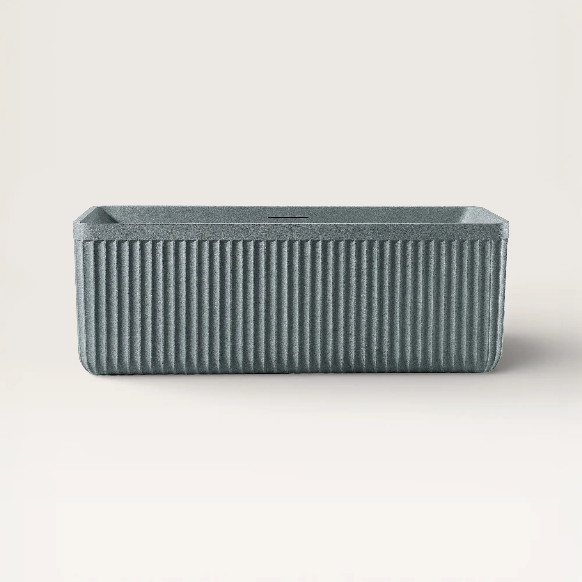 Front view of the KOLPA Back-to-Wall Bath in granite-grey