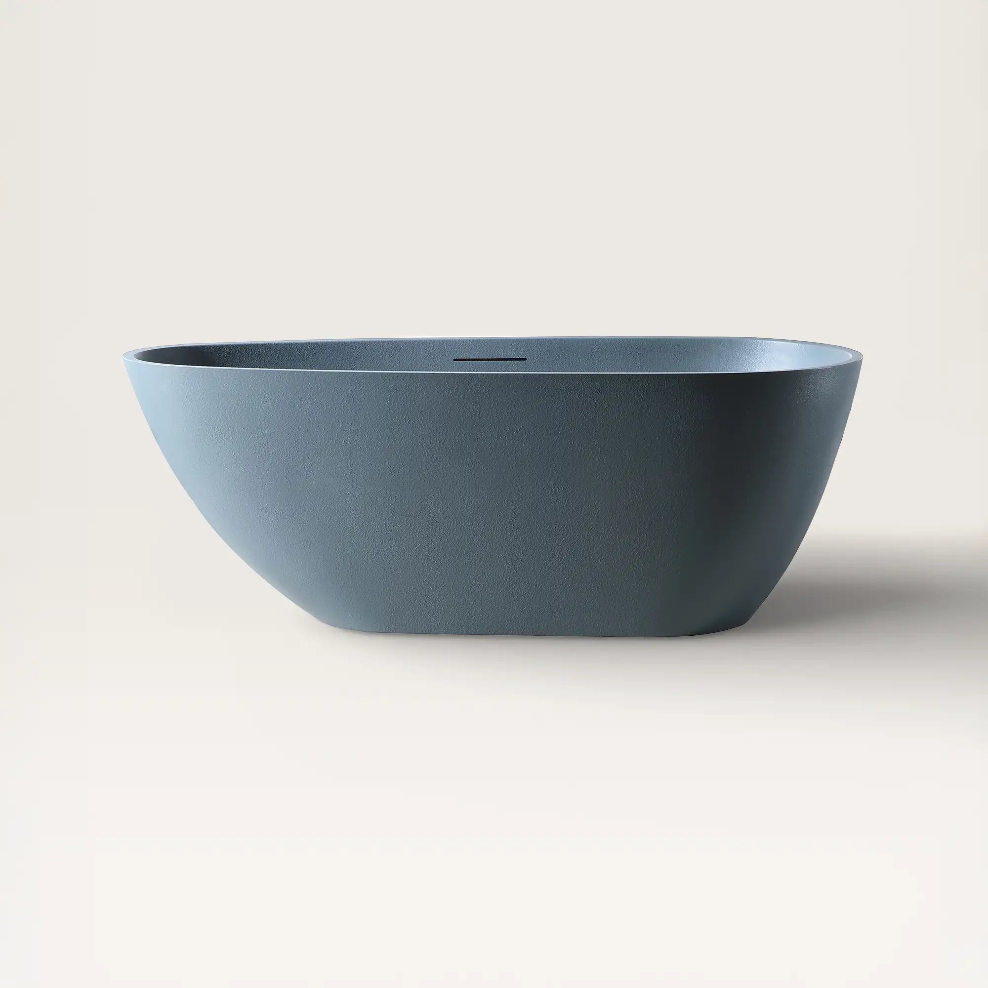 Front view of the ARIA Freestanding Bath 1700mm in blue-grey