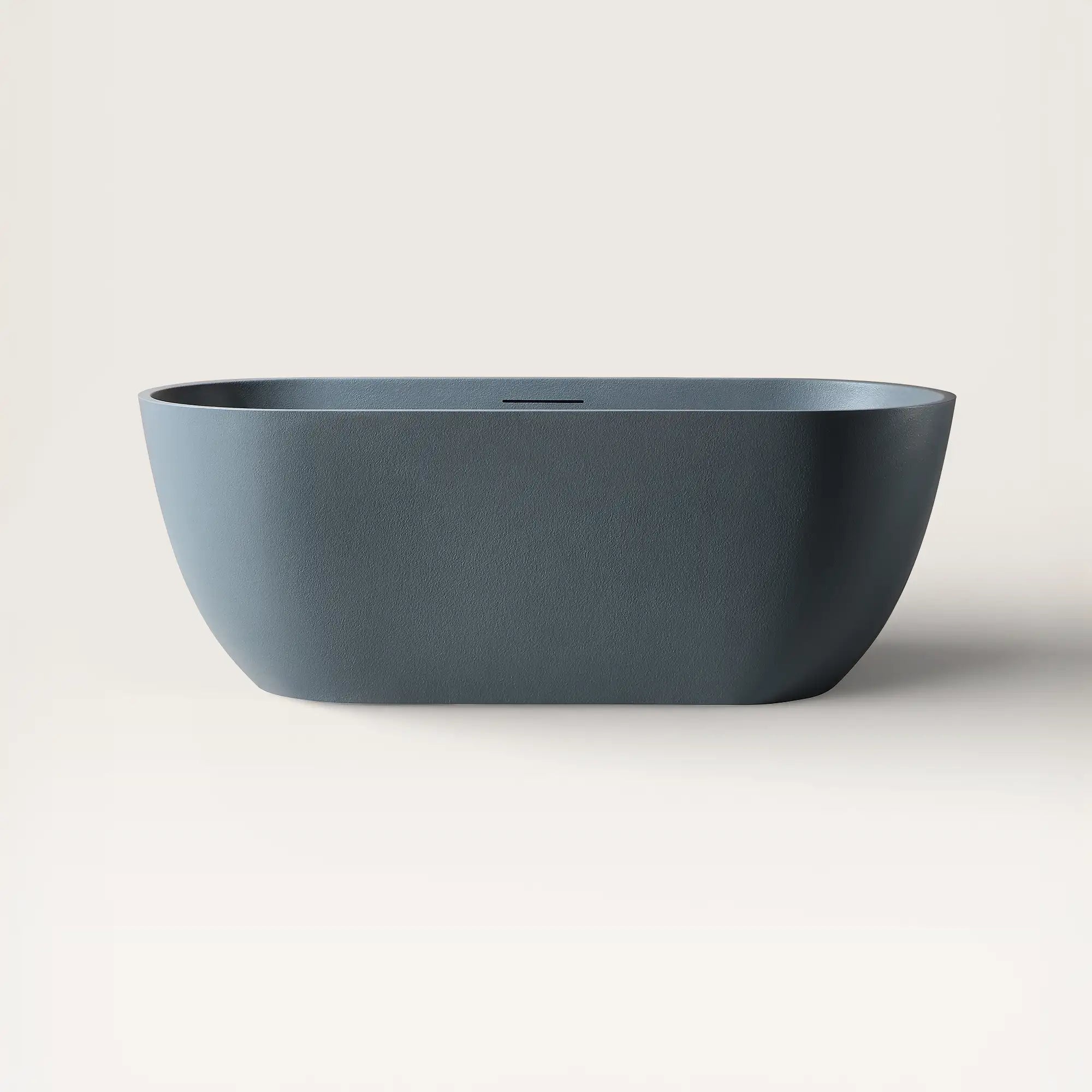 Front view of the EQUA Freestanding Bath 1700mm in blue-grey