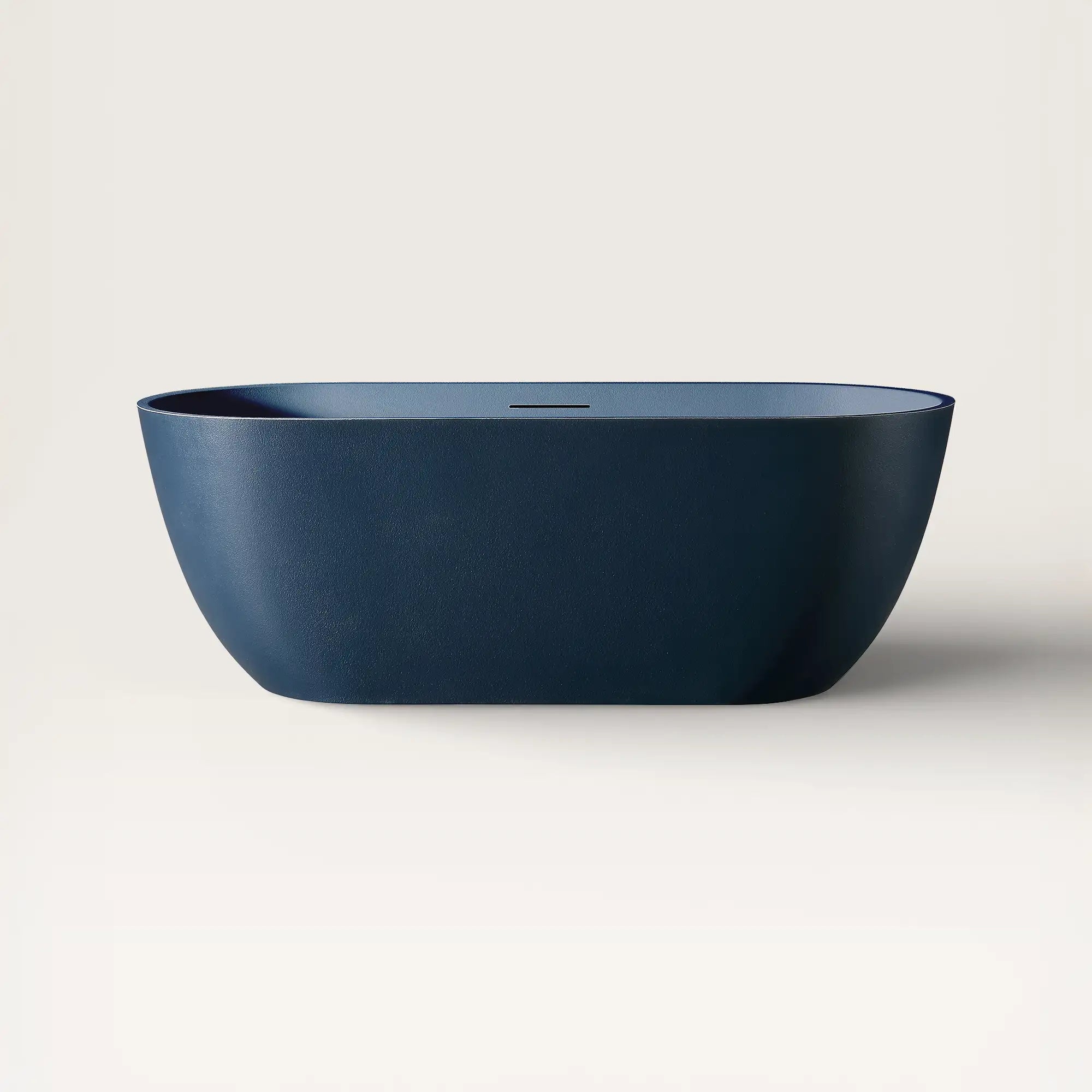 Front view of the EQUA Freestanding Bath 1700mm in prussian blue