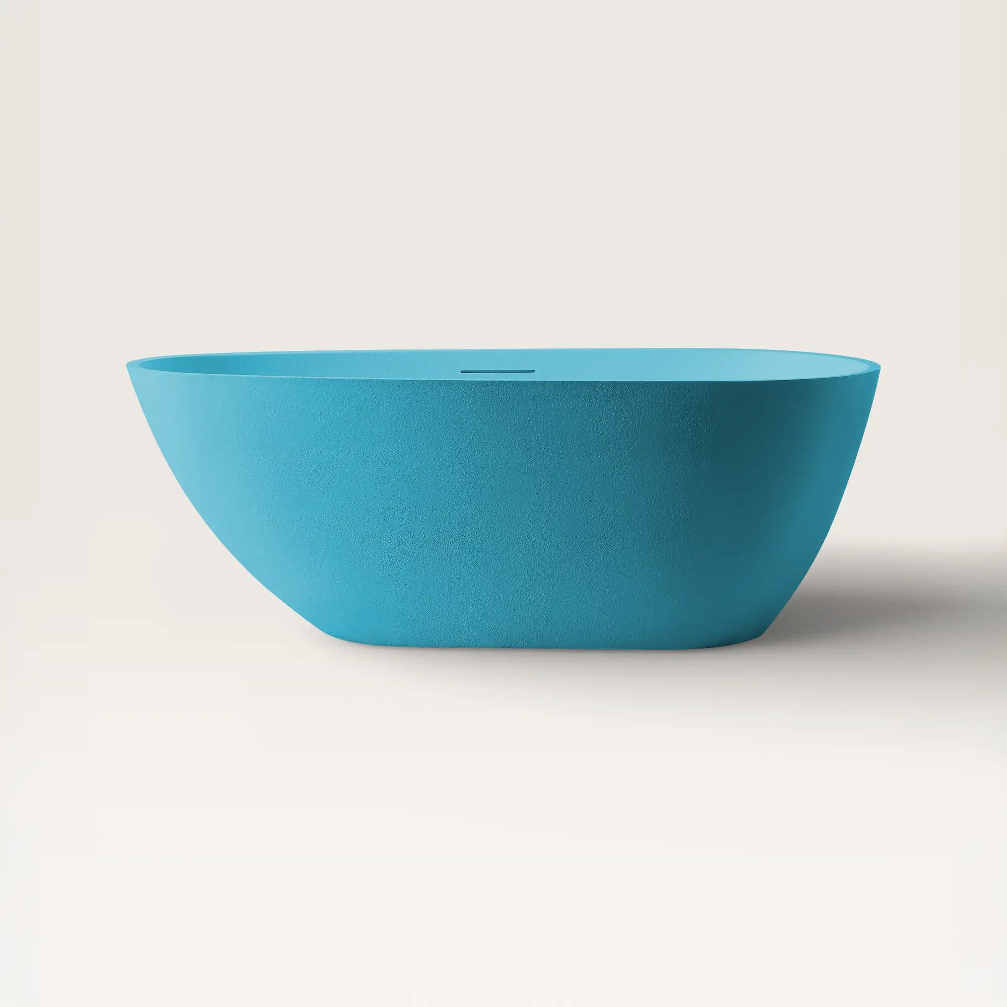 Front view of the ARIA Freestanding Bath 1700mm in celadon blue