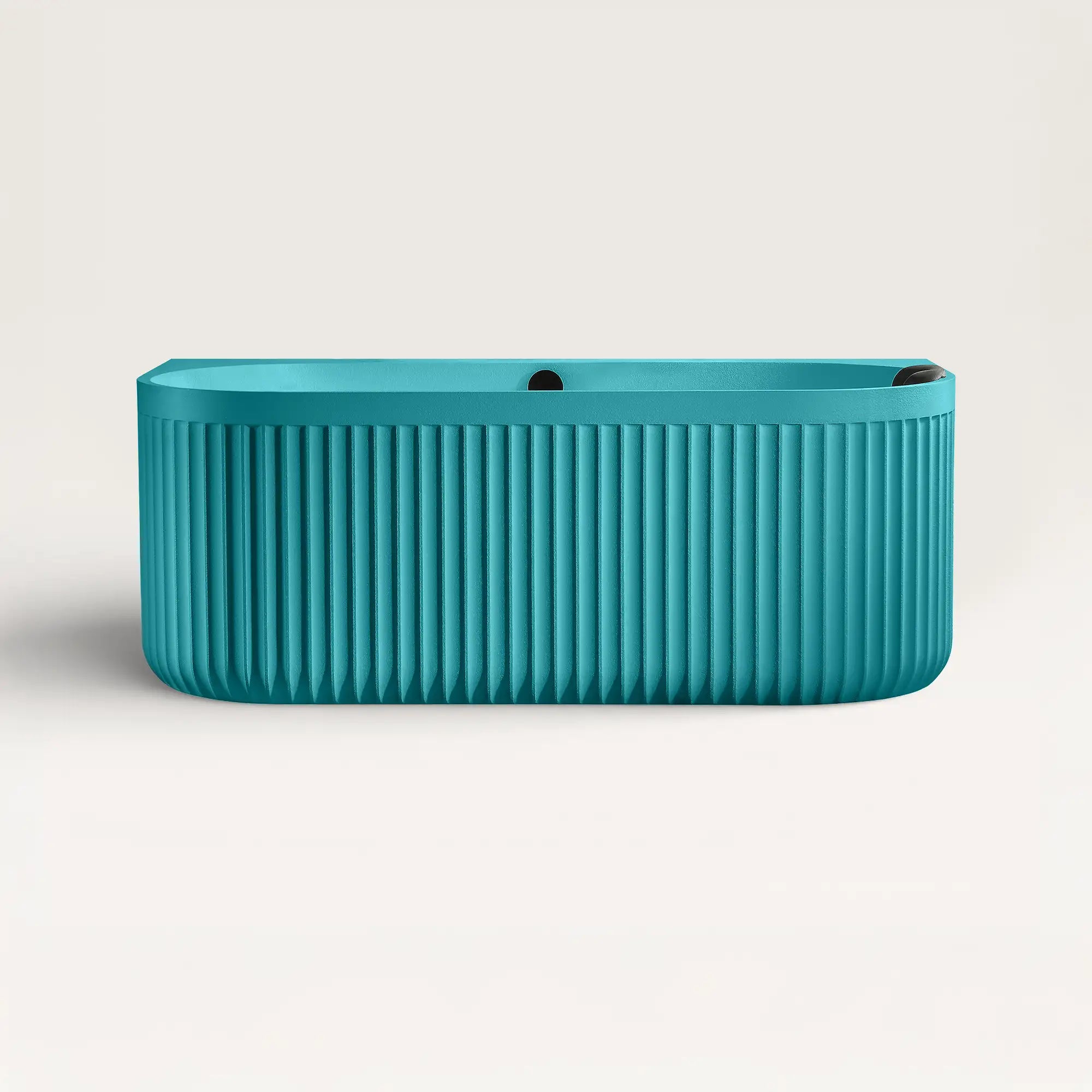 Front view of the DORIA Back-to-wall Bath in celadon blue