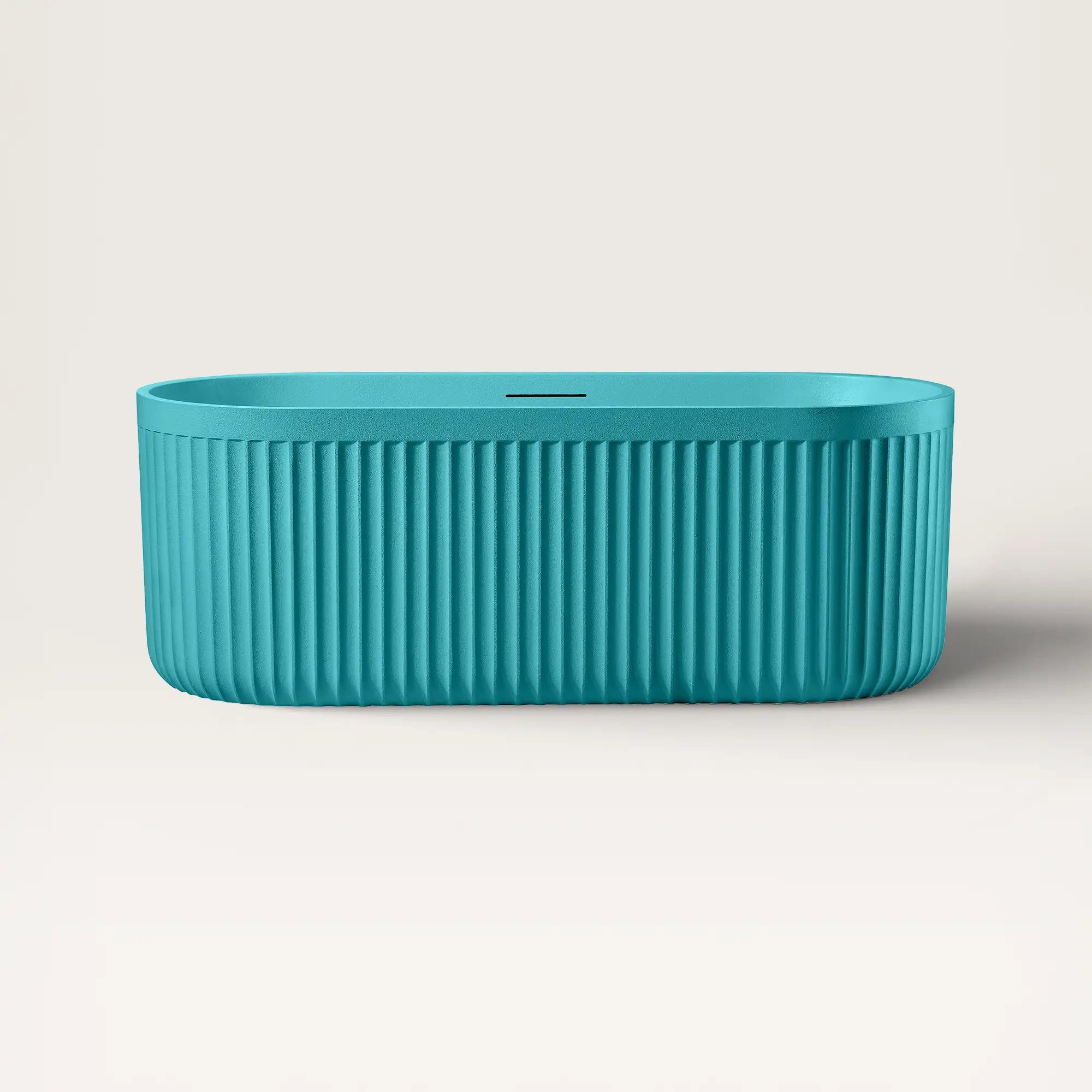 Front view of the DORIA Freestanding Bath in celadon blue