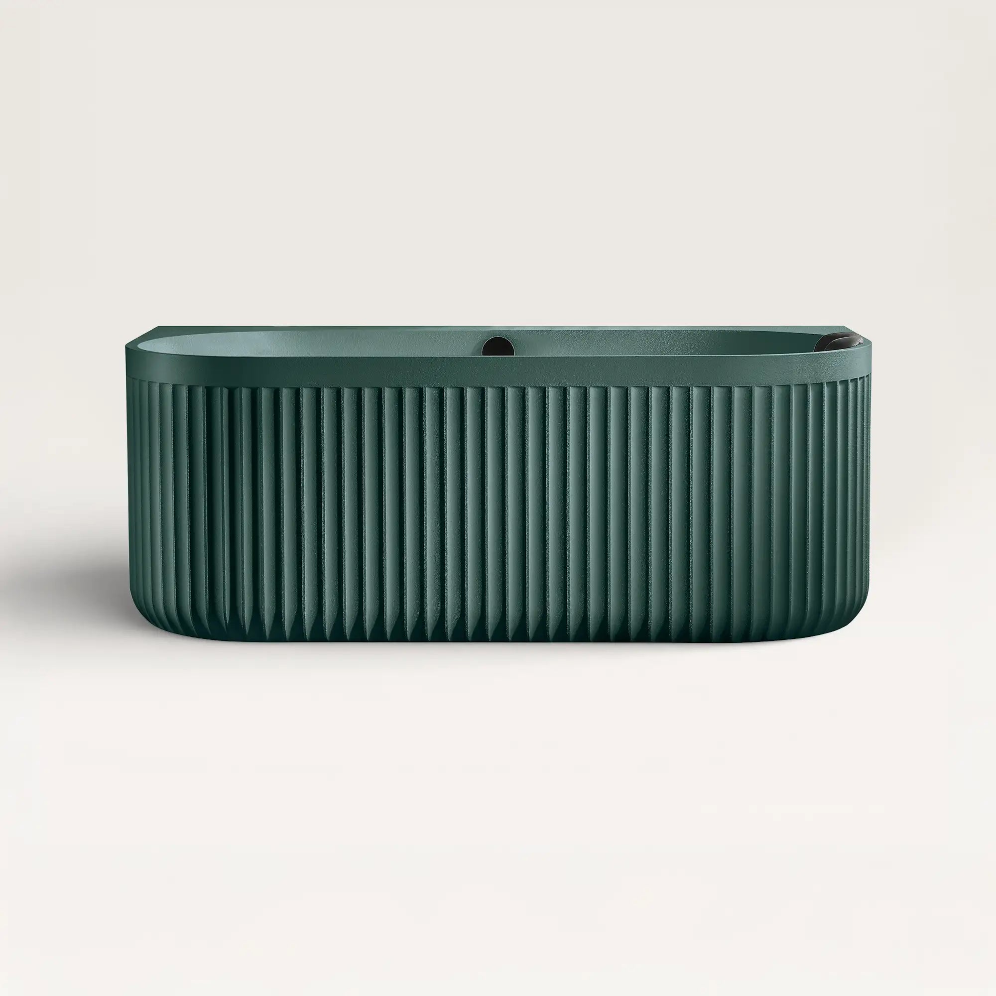 Front view of the DORIA Back-to-wall Bath in green