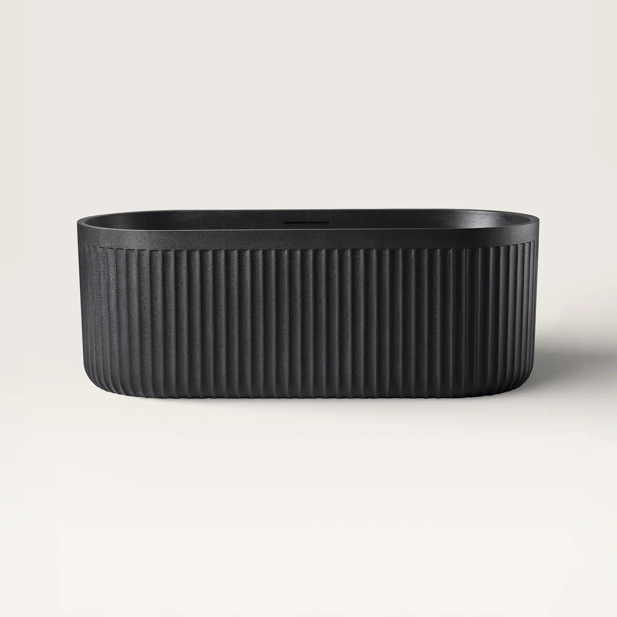 Front view of the DORIA Freestanding Bath in black