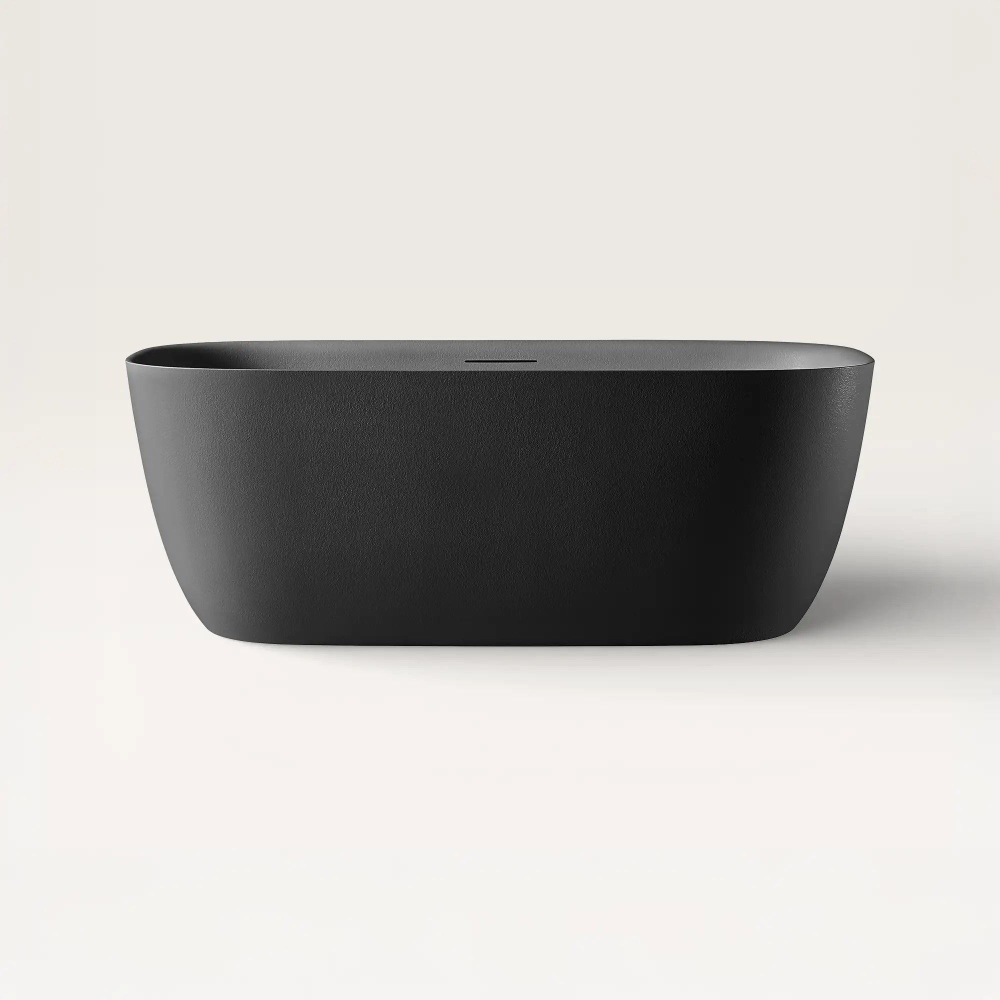 Front view of the Linea freestanding bath in black