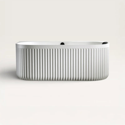 Front view of the DORIA Back-to-wall Bath in white