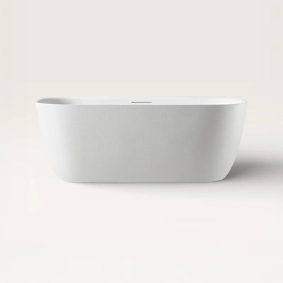 Front view of the Linea freestanding bath in white