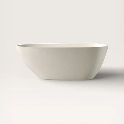 Front view of the ARIA Freestanding Bath 1700mm in cream