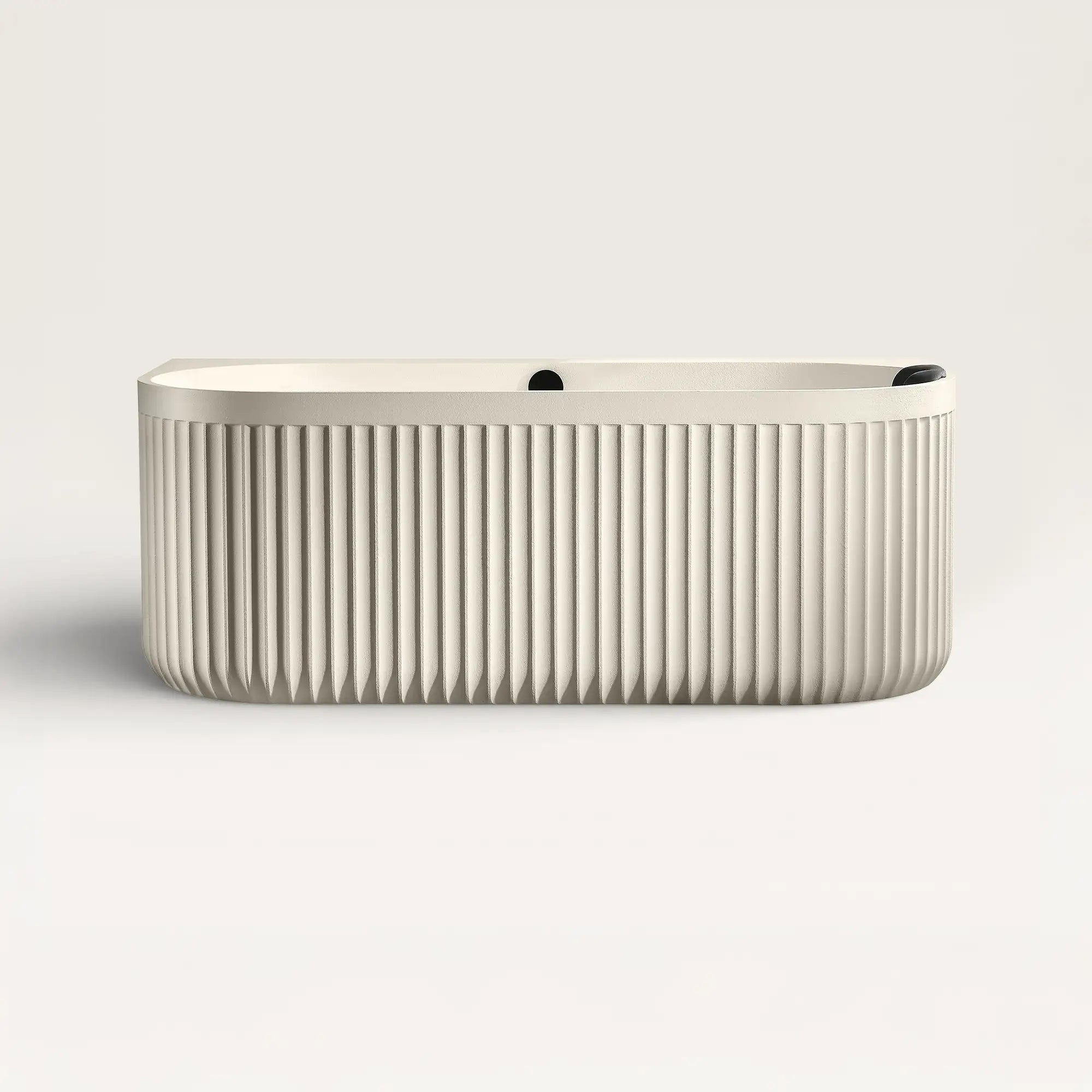 Front view of the DORIA Back-to-wall Bath in cream