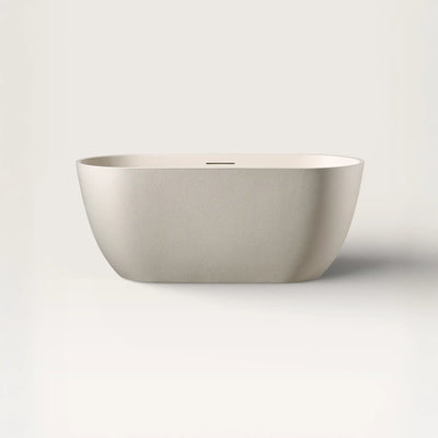 Front view of the EQUA Freestanding Bath 1500mm in cream