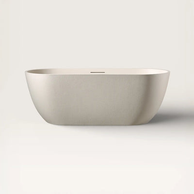 Front view of the EQUA Freestanding Bath 1700mm in cream
