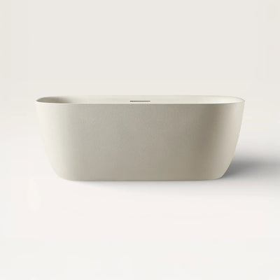 Front view of the Linea freestanding bath in cream