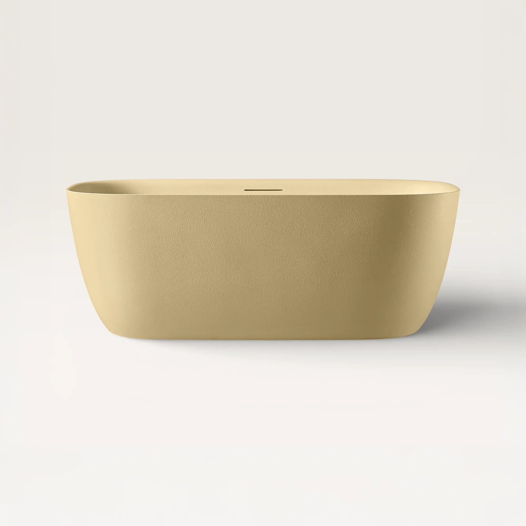 Front view of the Linea freestanding bath in caramel