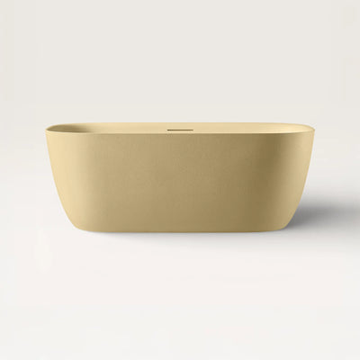 Front view of the Linea freestanding bath in caramel