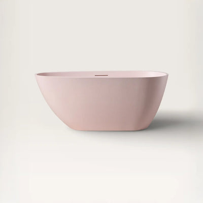 Front view of the ARIA Freestanding Bath 1500mm in pink