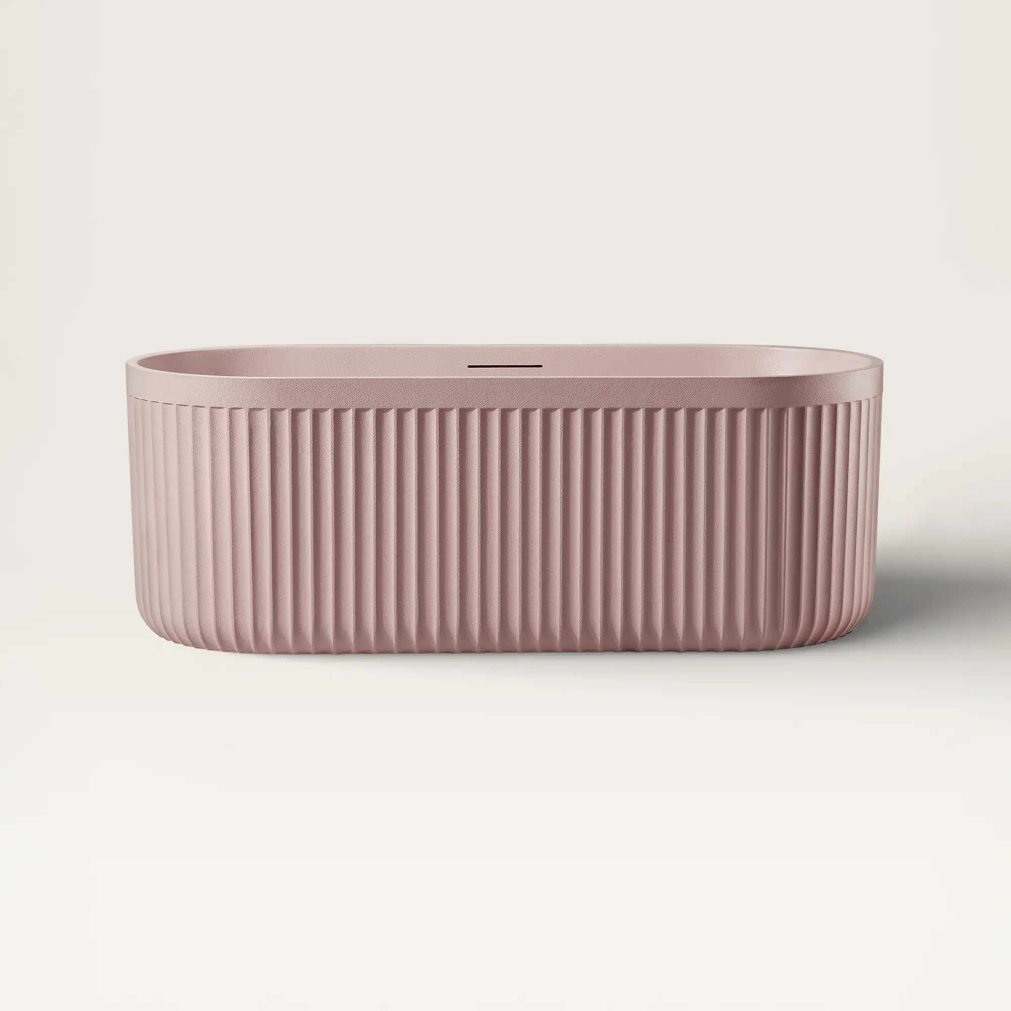 Front view of the DORIA Freestanding Bath in pink