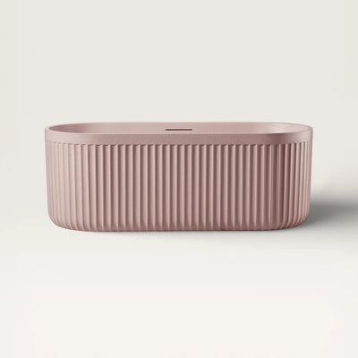 Front view of the DORIA Freestanding Bath in pink