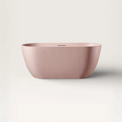 Front view of the EQUA Freestanding Bath 1500mm in pink