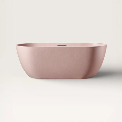 Front view of the EQUA Freestanding Bath 1700mm in pink