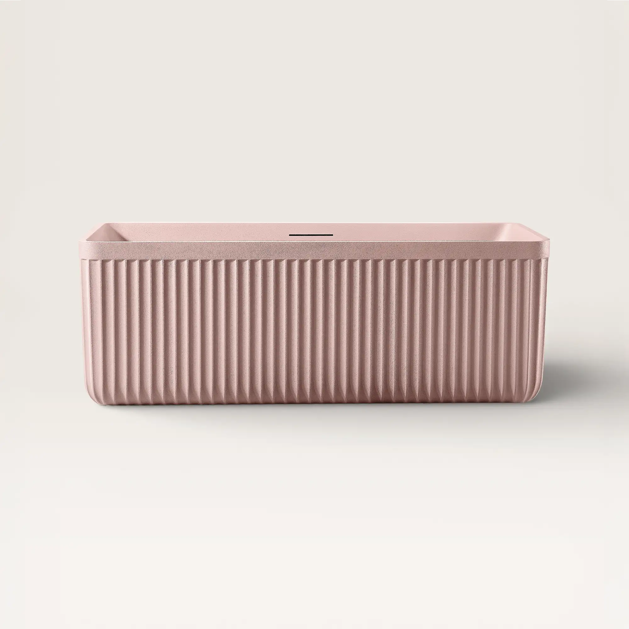 Front view of the KOLPA Back-to-Wall Bath in pink