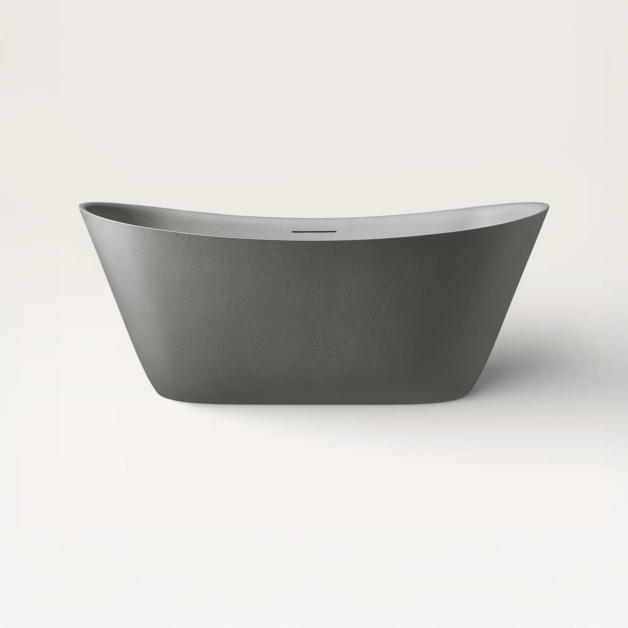 Front view of the ARCHA Freestanding Bath in cement-grey