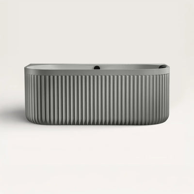 Front view of the DORIA Back-to-wall Bath in cement-grey