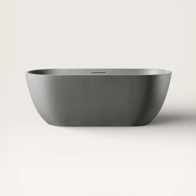 Front view of the EQUA Freestanding Bath 1700mm in cement-grey