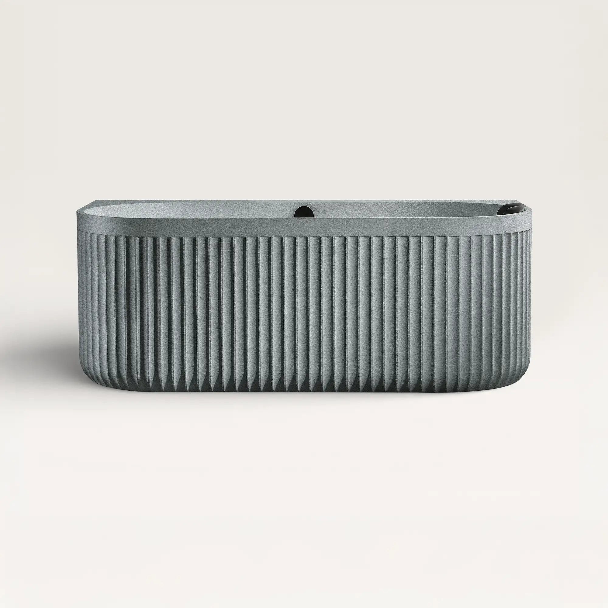 Front view of the DORIA Back-to-wall Bath in granite-grey