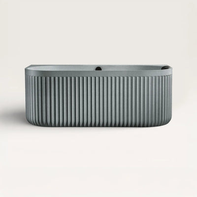 Front view of the DORIA Back-to-wall Bath in granite-grey