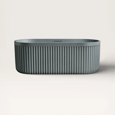 Front view of the DORIA Freestanding Bath in granite-grey