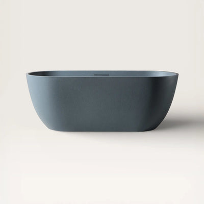 Front view of the EQUA Freestanding Bath 1700mm in blue-grey