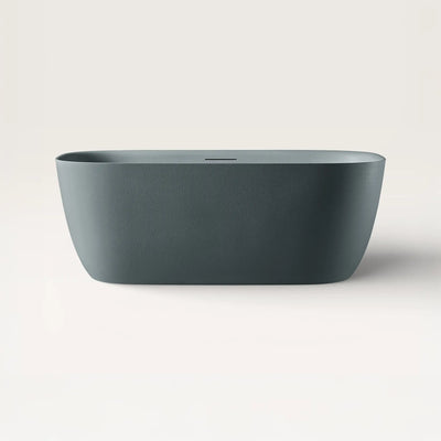 Front view of the Linea freestanding bath in blue-grey