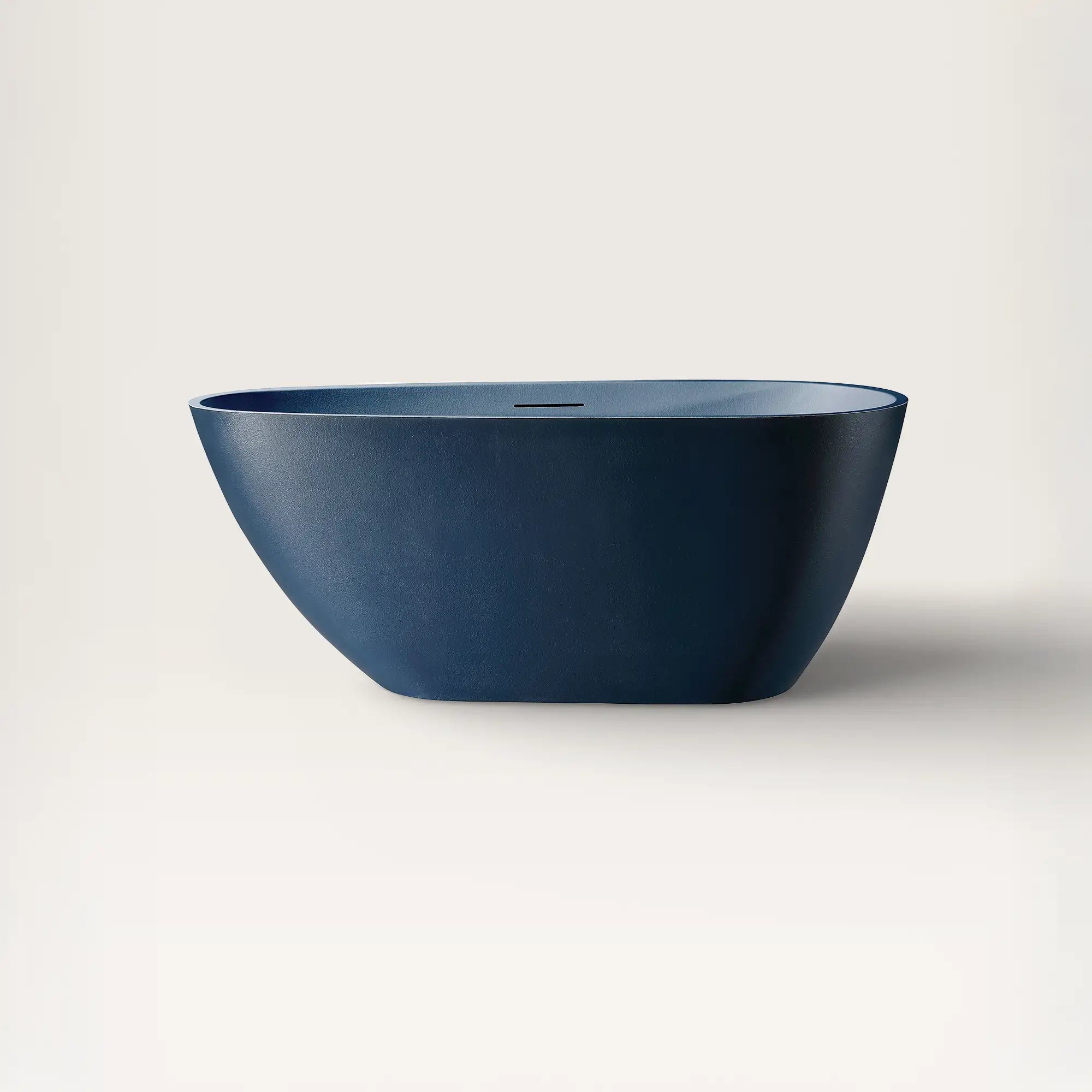 Front view of the ARIA Freestanding Bath 1500mm in prussian-blue