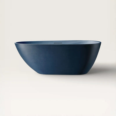 Front view of the ARIA Freestanding Bath 1700mm in prussian blue