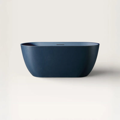 Front view of the EQUA Freestanding Bath 1500mm in prussian blue