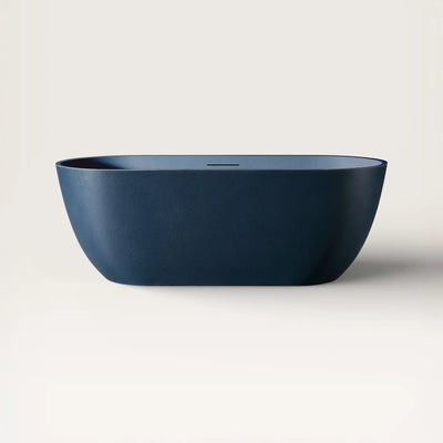 Front view of the EQUA Freestanding Bath 1700mm in prussian blue