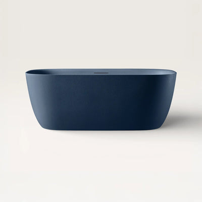 Front view of the Linea freestanding bath in prussian blue