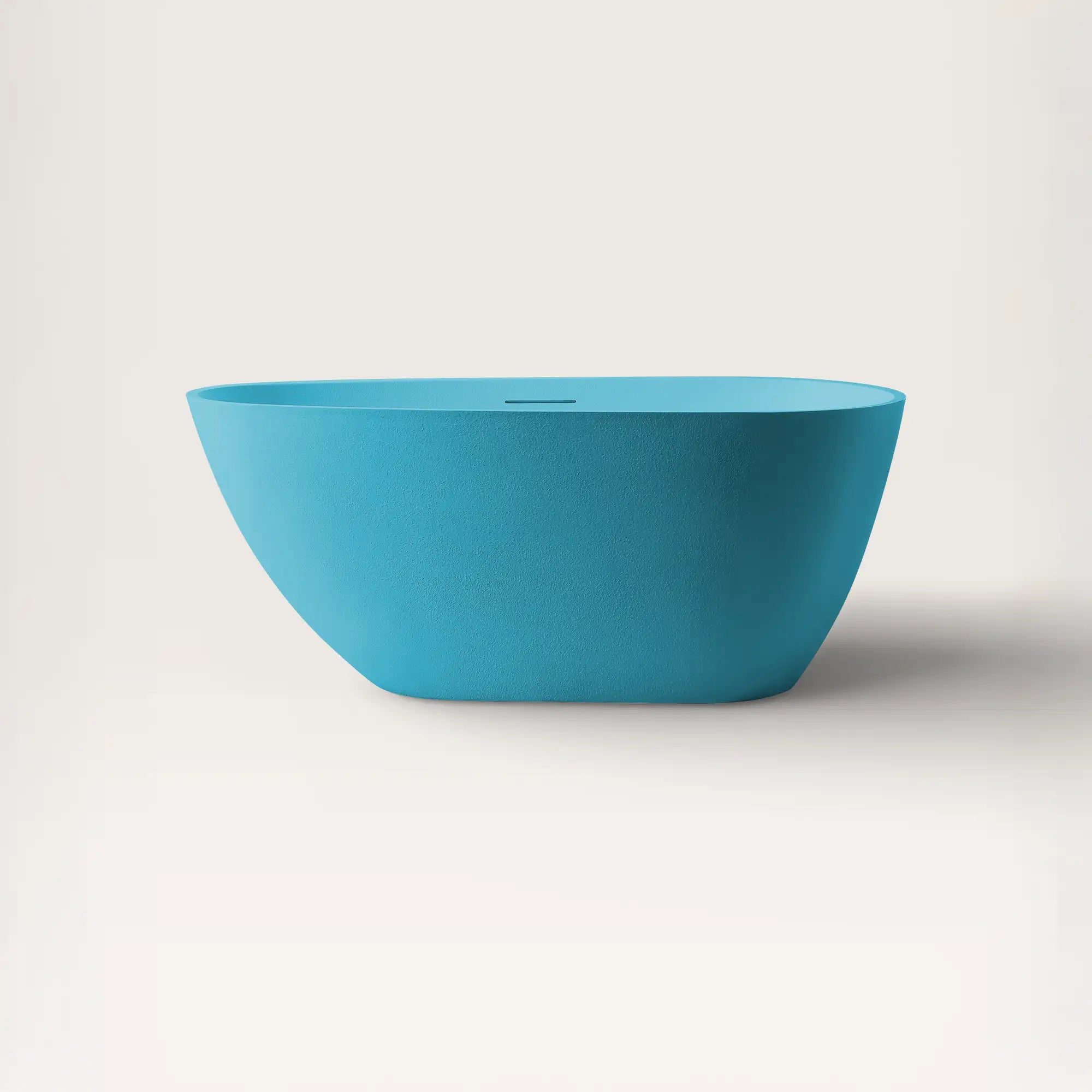 Front view of the ARIA Freestanding Bath 1500mm in celadon-blue