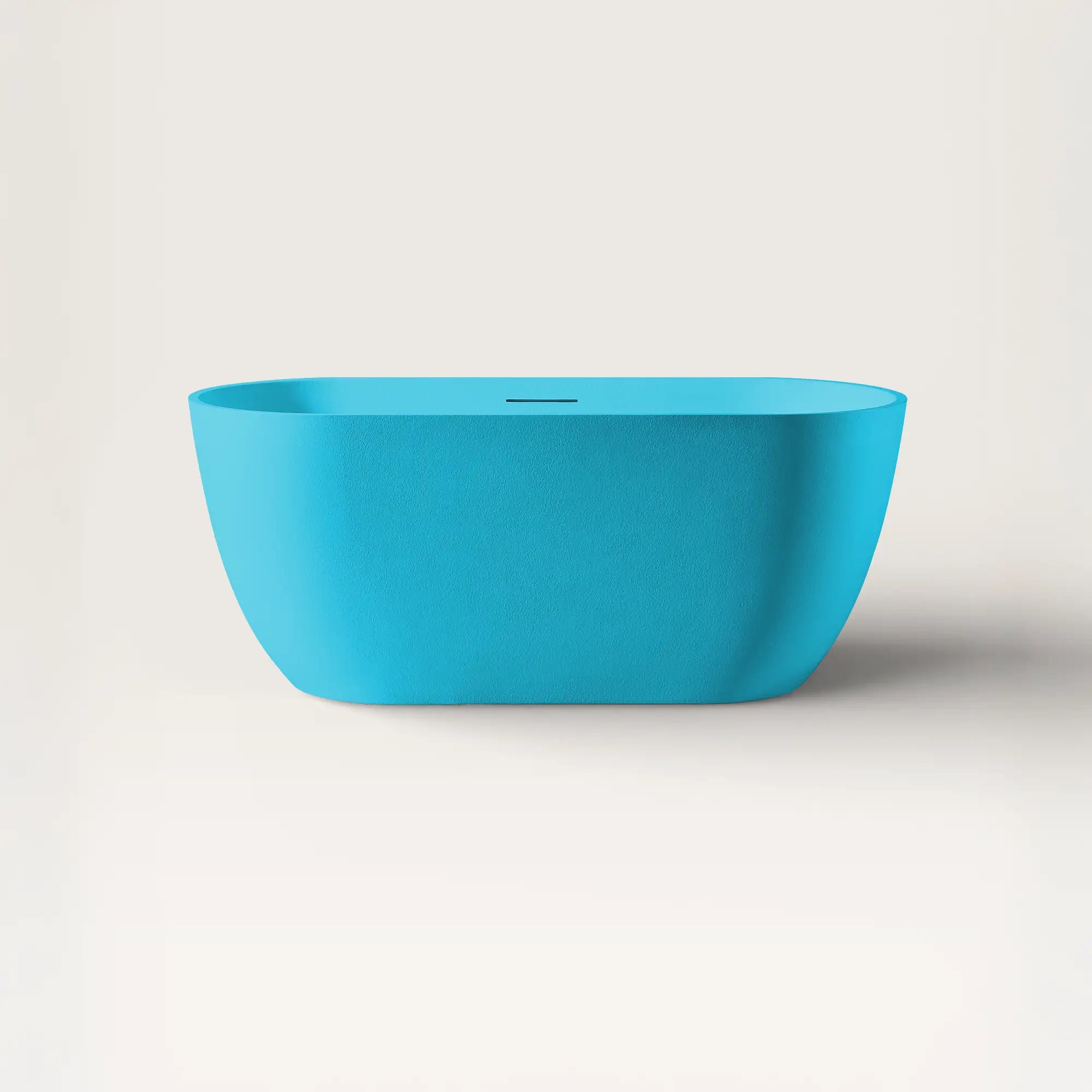 Front view of the EQUA Freestanding Bath 1500mm in celadon blue